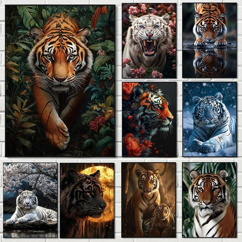 Stampa su tela da intelaiare — Tigre Tropicale