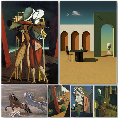 Stampa su tela da intelaiare — Homage to De Chirico