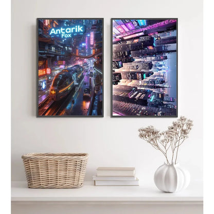 Stampa su tela da intelaiare — Città Cyberpunk
