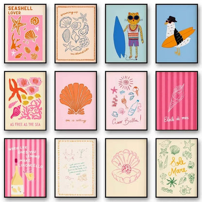 Stampa su tela da intelaiare — Spiaggia Preppy