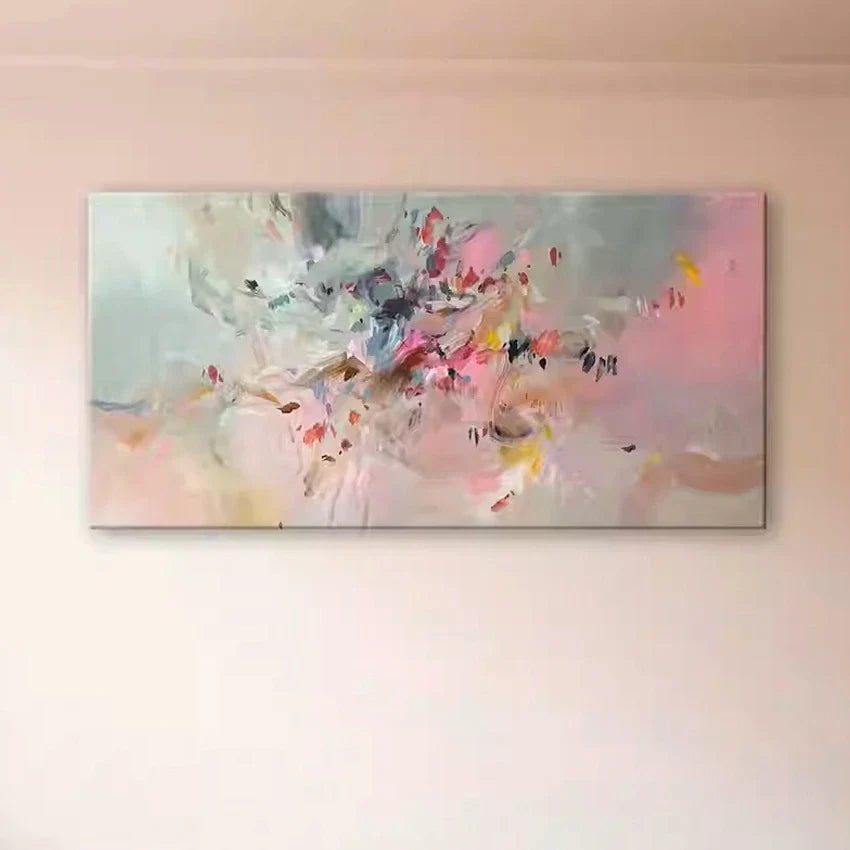 Dipinto a mano da intelaiare — Astratto Rosa