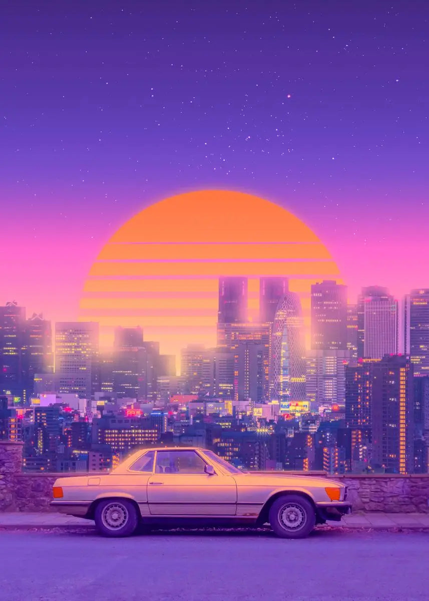 Stampa su tela da intelaiare — Tropici Synthwave