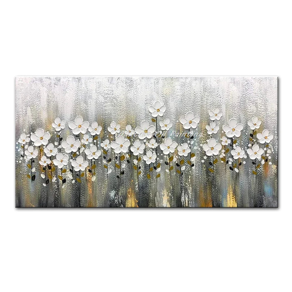 Dipinto a mano da intelaiare — Fiori a Spatola