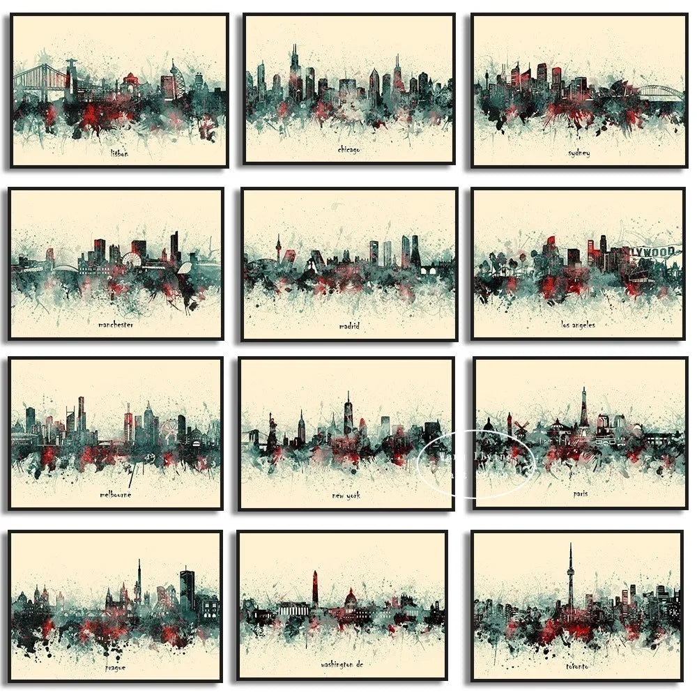 Stampa su tela da intelaiare — Skyline del Mondo