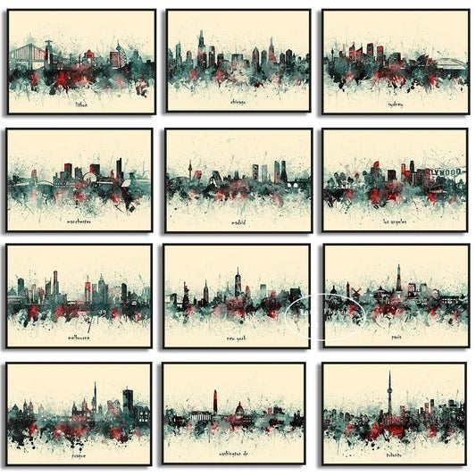 Stampa su tela da intelaiare — Skyline del Mondo