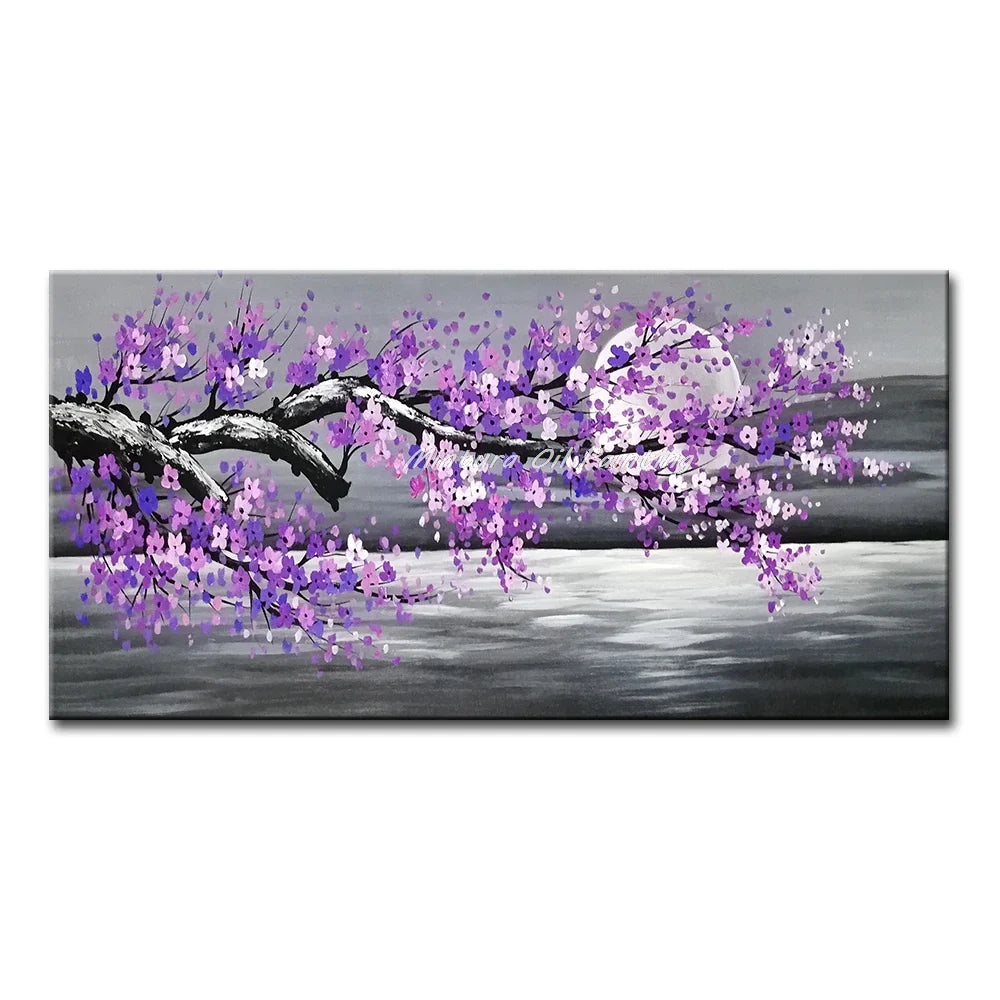 Dipinto a mano da intelaiare — Fiori a Spatola