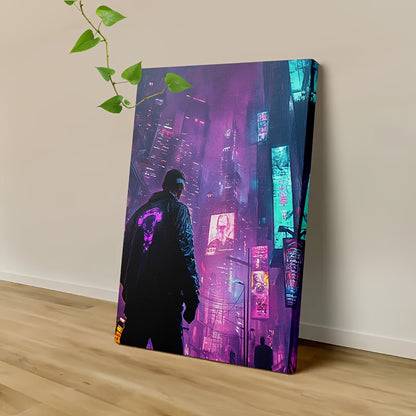 Stampa su tela intelaiata — Città Cyberpunk