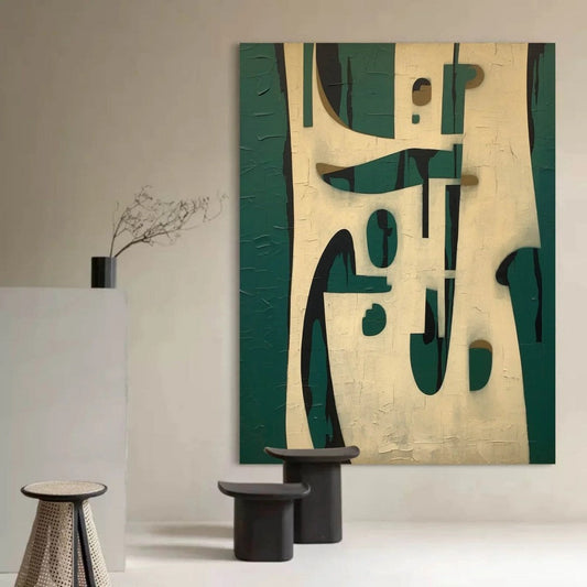 Dipinto a mano da intelaiare — Astratto Verde