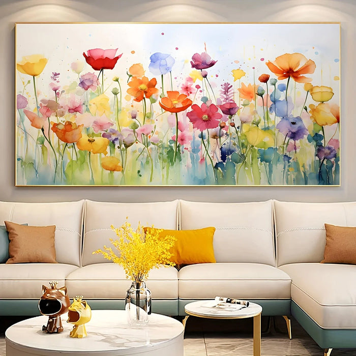 Dipinto a mano da intelaiare — Fiori Delicati