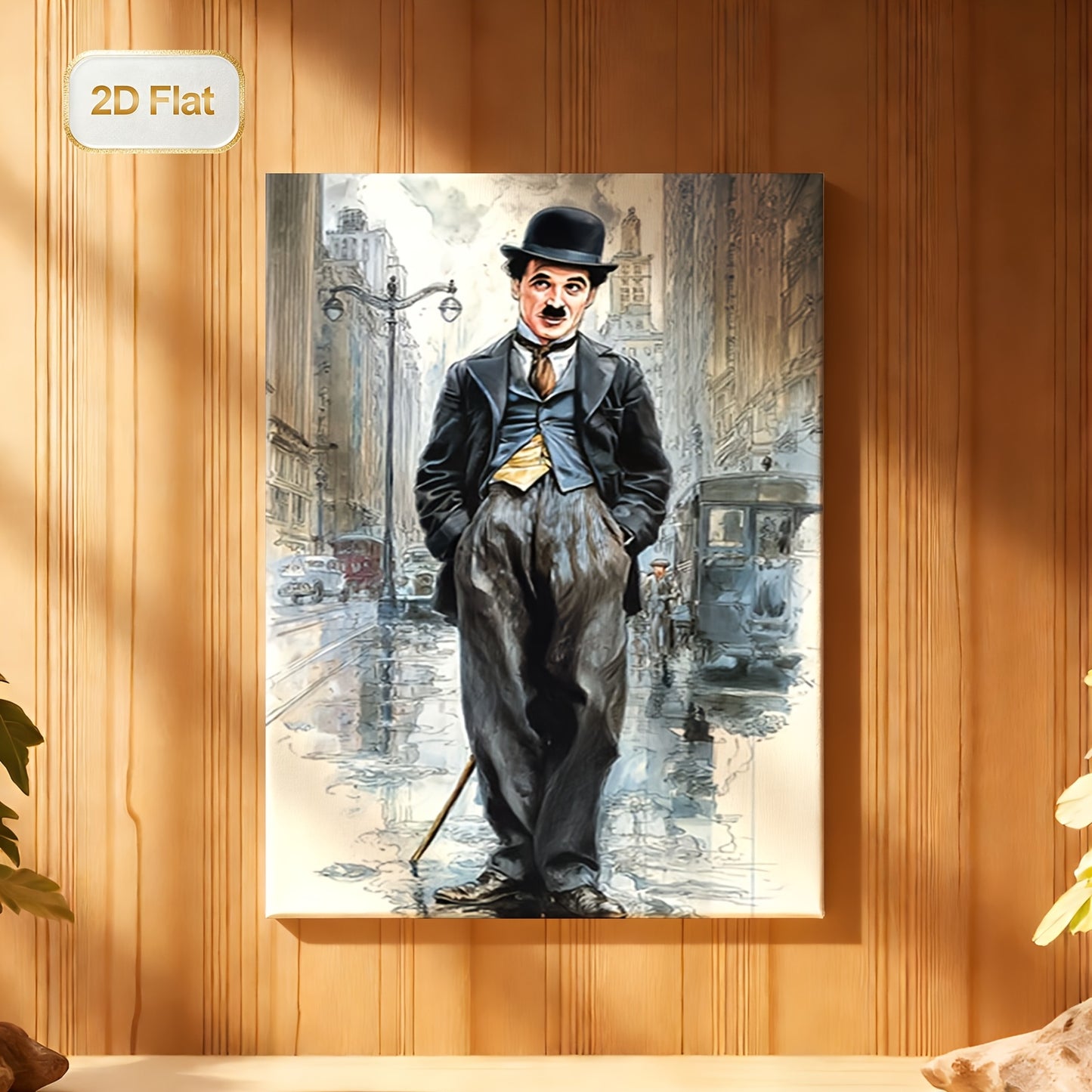 Stampa su tela intelaiata — Homage to Chaplin
