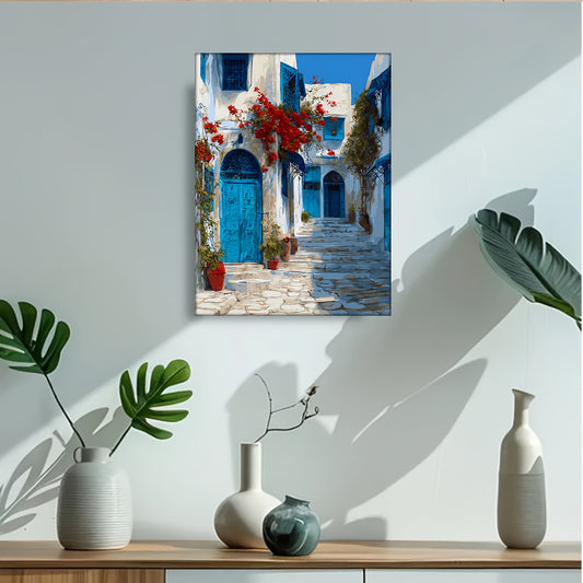 Stampa su tela intelaiata — Sidi Bou Said
