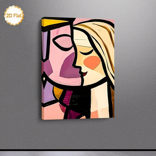 Stampa su tela intelaiata — Bacio Cubista