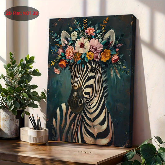 Stampa su tela intelaiata — Zebra Fiorita