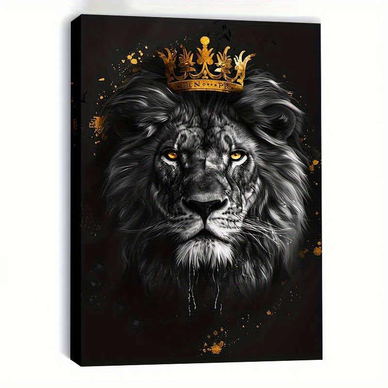 Stampa su tela intelaiata — Leone con Corona