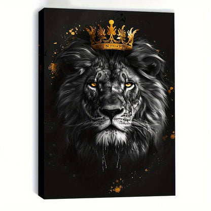 Stampa su tela intelaiata — Leone con Corona