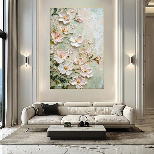 Dipinto a mano da intelaiare — Fiori Materici