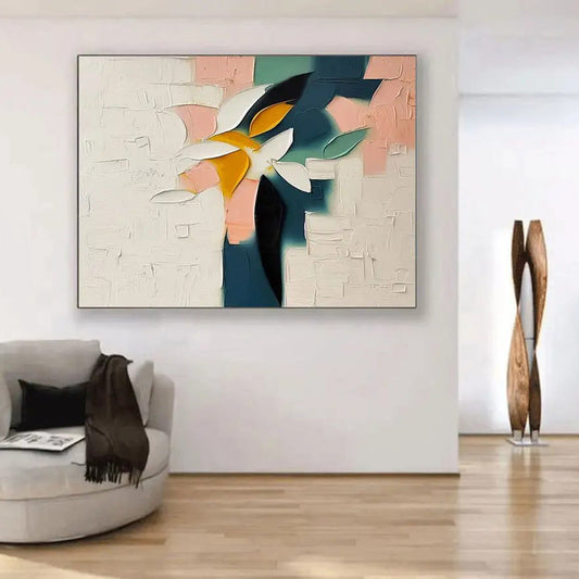 Dipinto a mano da intelaiare — Fiori a Spatola