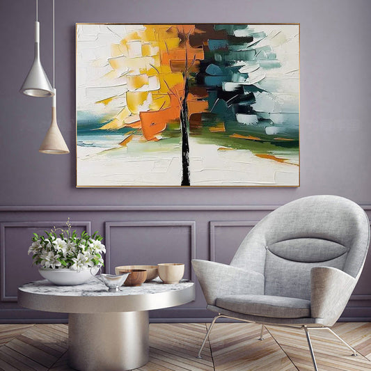 Dipinto a mano da intelaiare — Fiori a Spatola