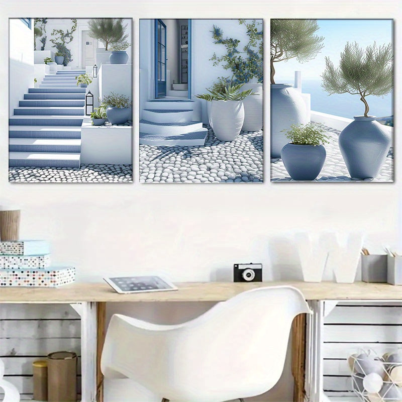 Stampa su tela intelaiata — Santorini