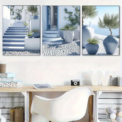 Stampa su tela intelaiata — Santorini