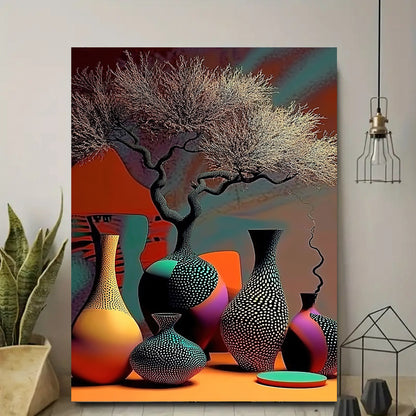 Stampa su tela intelaiata — Vaso Art Deco