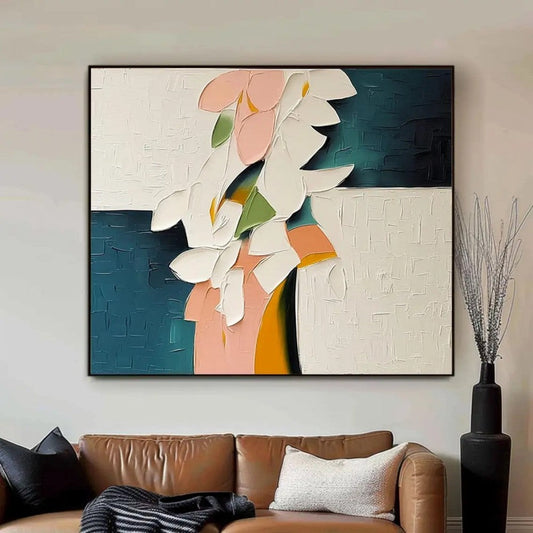 Dipinto a mano da intelaiare — Fiori a Spatola