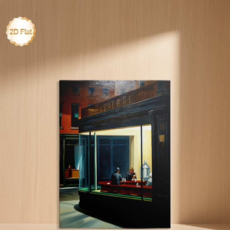 Stampa su tela intelaiata — Homage to Hopper