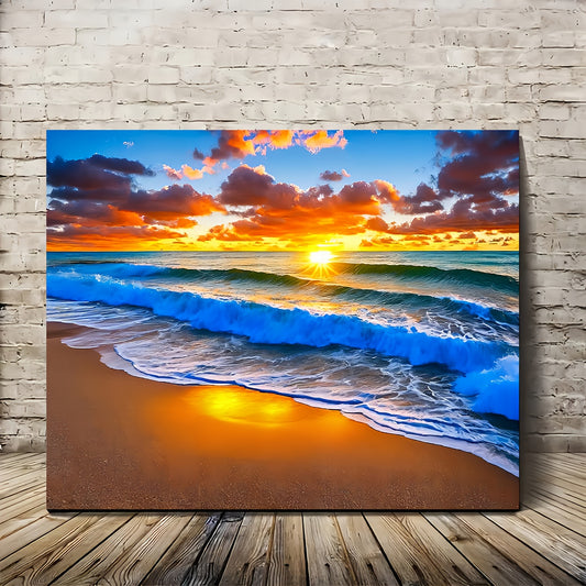 Stampa su tela intelaiata — Tramonto sulla Spiaggia